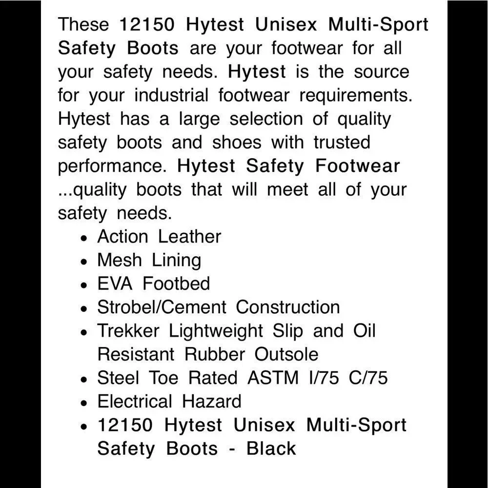 Hytest Men's Multi-SportHi Safety Boots - Black